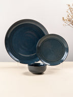 Deep Indigo Ceramic Dinner Set of 20 - The Golden Theory