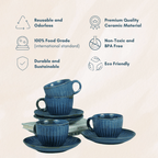 Denim on Denim Cup and Saucer | Blue - The Golden Theory