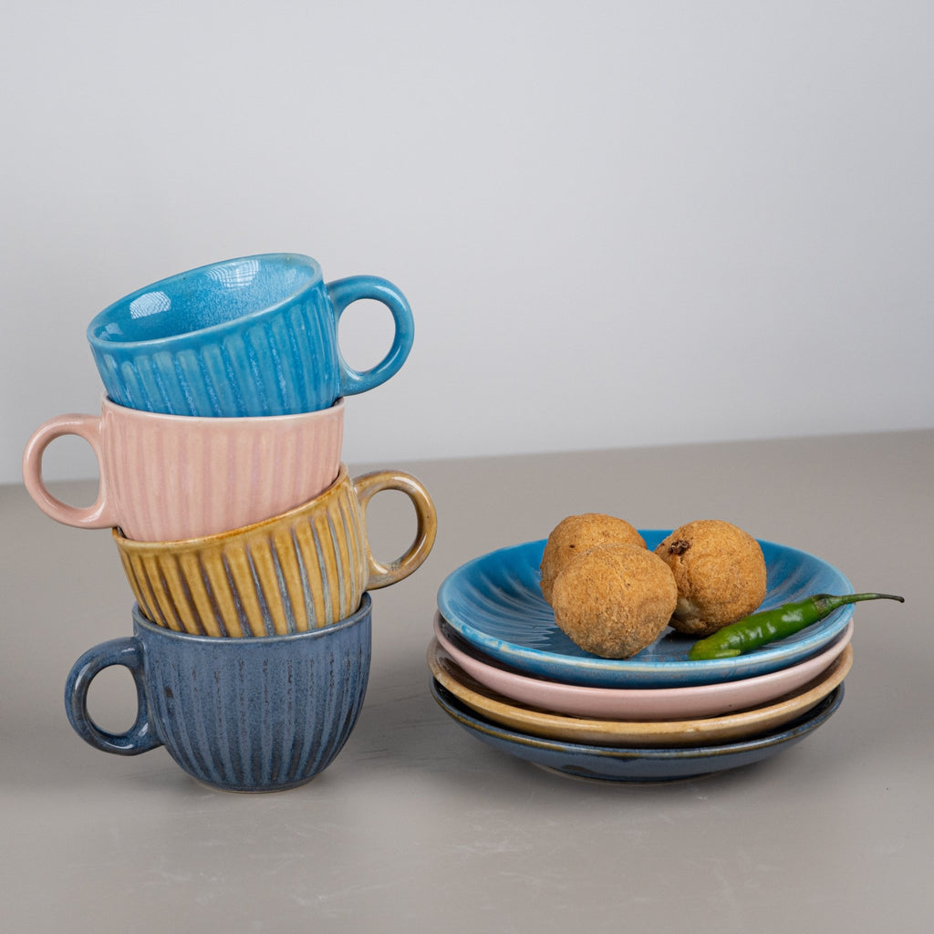 Denim on Denim Cup and Saucer | Blue - The Golden Theory