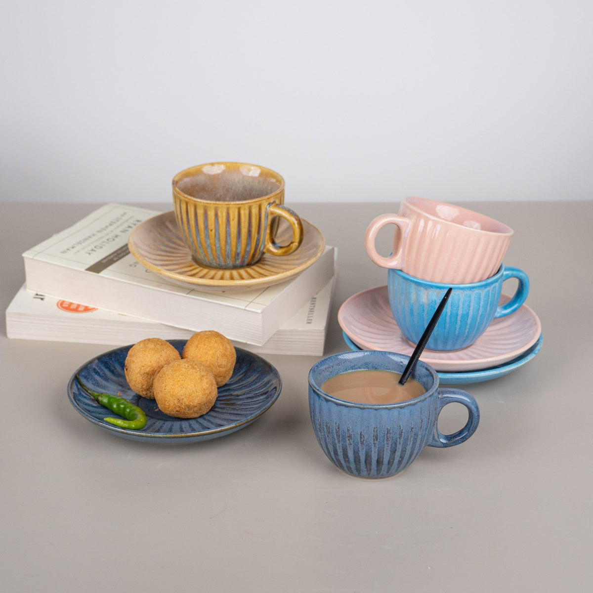 Denim on Denim Cup and Saucer | Blue - The Golden Theory