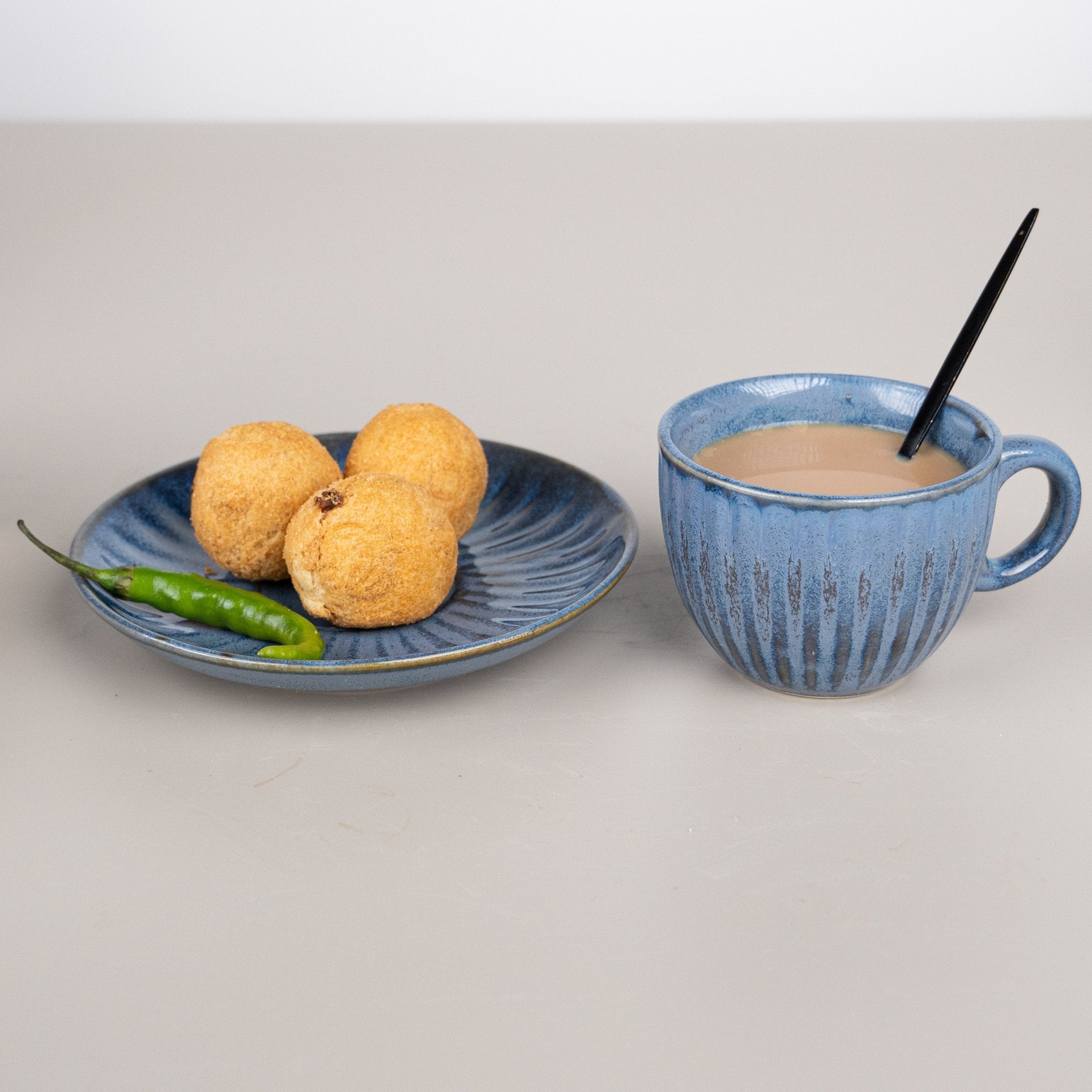 Denim on Denim Cup and Saucer | Blue Secondary image