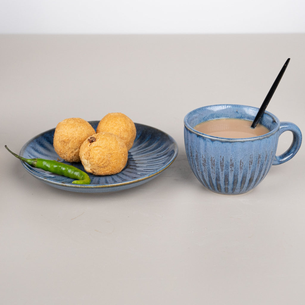 Denim on Denim Cup and Saucer | Blue - The Golden Theory