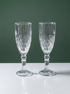 Diamond-Embossed Champagne Flutes - Set of 6 - The Golden Theory