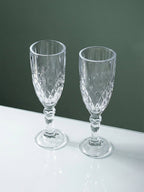 Diamond-Embossed Champagne Flutes - Set of 6 - The Golden Theory
