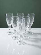 Diamond-Embossed Champagne Flutes - Set of 6 - The Golden Theory