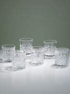Diamond Grid Cut Design Whiskey Glasses - Set of 6 - The Golden Theory