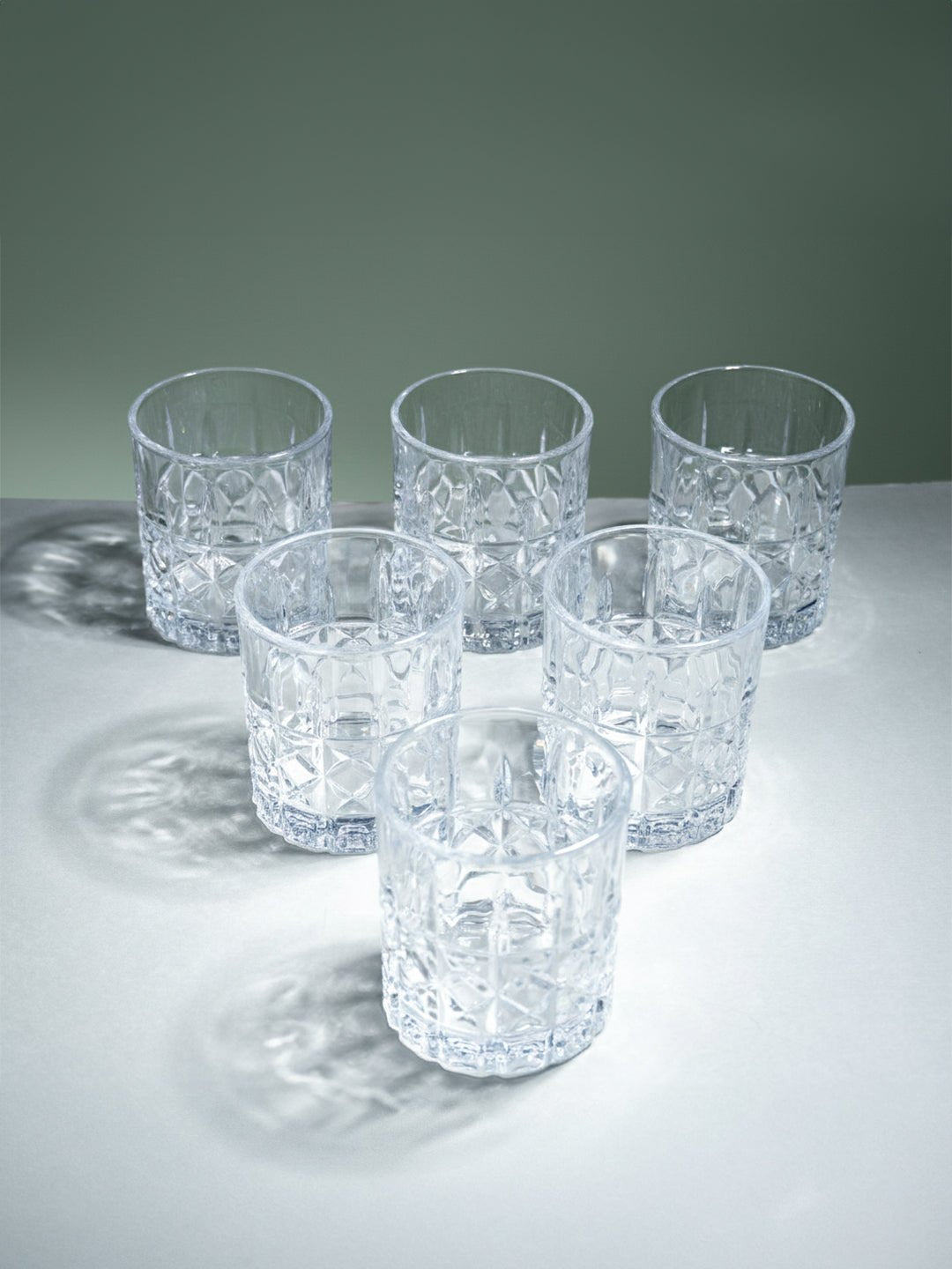 Diamond Grid Cut Design Whiskey Glasses - Set of 6 - The Golden Theory