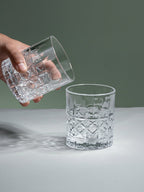 Diamond Grid Cut Design Whiskey Glasses - Set of 6 - The Golden Theory