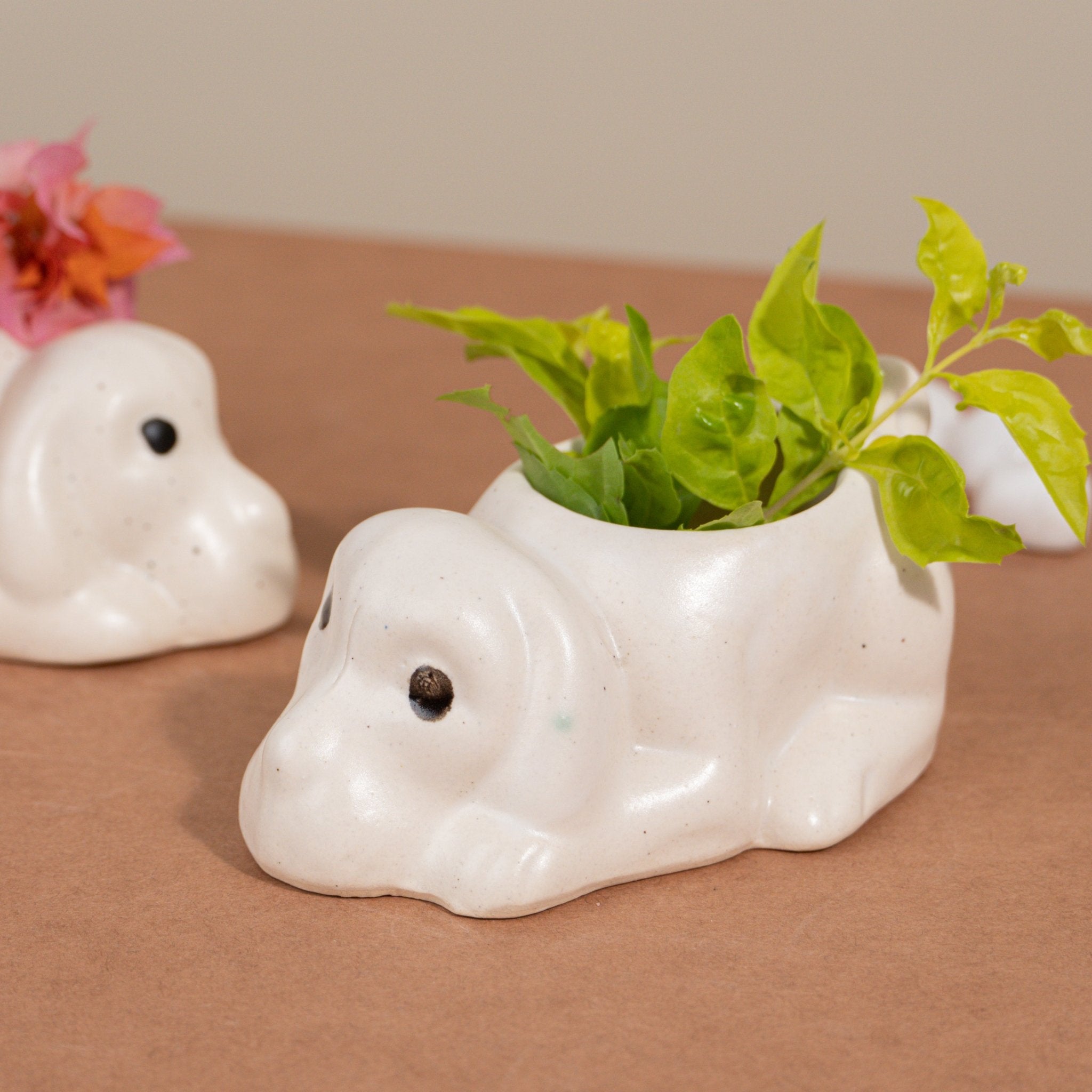 Dog Ceramic Succulent Planter - The Golden Theory