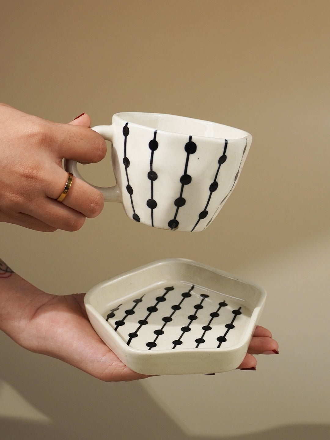 Dot Link Cup and Saucer - The Golden Theory