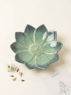 Dual Tone Blue Color Flower-Shaped Platter