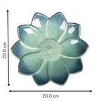 Dual Tone Blue Color Flower-Shaped Platter