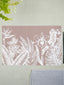 Dusty Pink Floral Table Mat with White Botanical Print - The Golden Theory