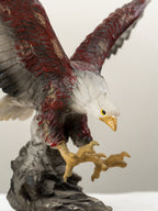 Eagle Sculpture with Red and Brown Feathers - The Golden Theory
