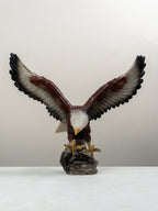 Eagle Sculpture with Red and Brown Feathers - The Golden Theory