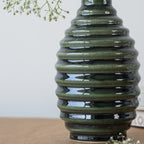 Earthy Olive Ceramic Flower Vase - The Golden Theory