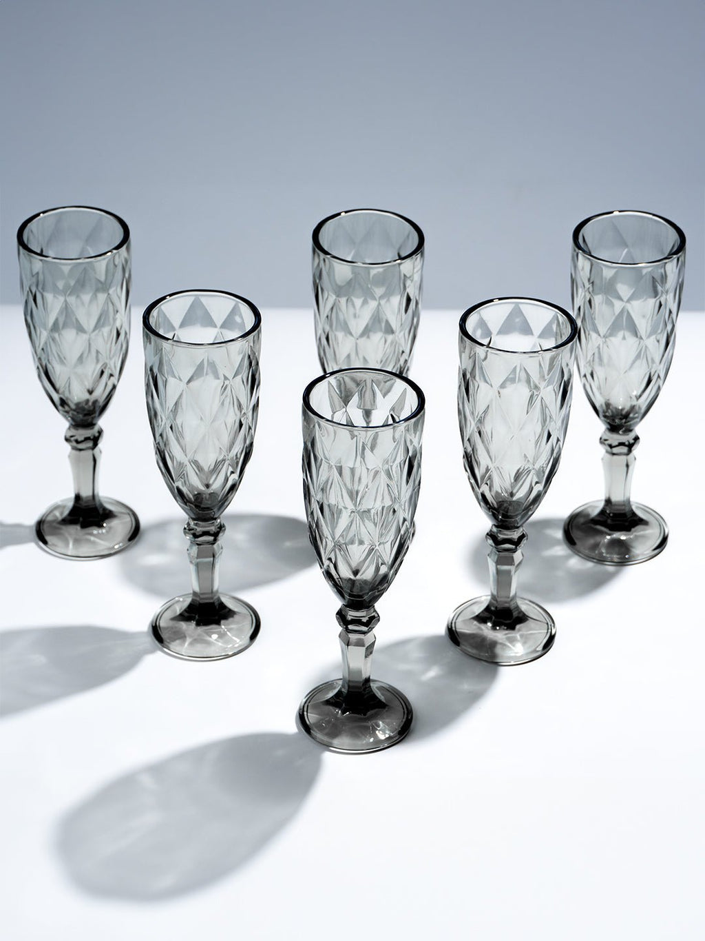 Elegant Black Crystal-Cut Glass Goblet - Set of 6 - The Golden Theory