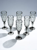 Elegant Black Crystal-Cut Glass Goblet - Set of 6 - The Golden Theory