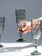 Elegant Black Crystal-Cut Glass Goblet - Set of 6 - The Golden Theory