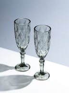 Elegant Black Crystal-Cut Glass Goblet - Set of 6 - The Golden Theory