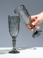 Elegant Black Crystal-Cut Glass Goblet - Set of 6 - The Golden Theory