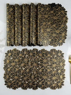 Elegant Black & Gold Table Mat - Set of 2 & 6 - The Golden Theory