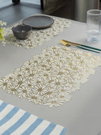 Elegant White & Gold Table Mat - Set of 2 & 6 - The Golden Theory