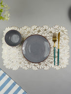 Elegant White & Gold Table Mat - Set of 2 & 6 - The Golden Theory