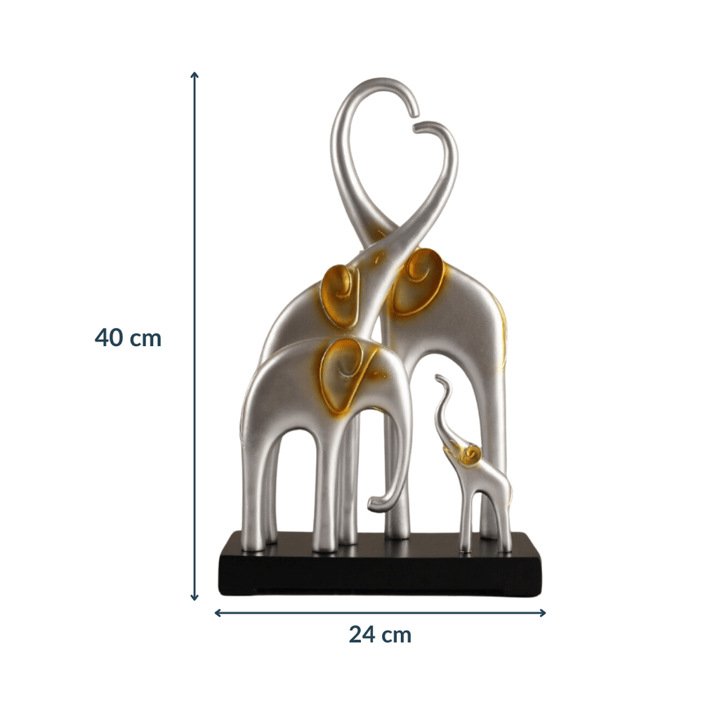 Elephant Family Showpiece | Silver - The Golden Theory
