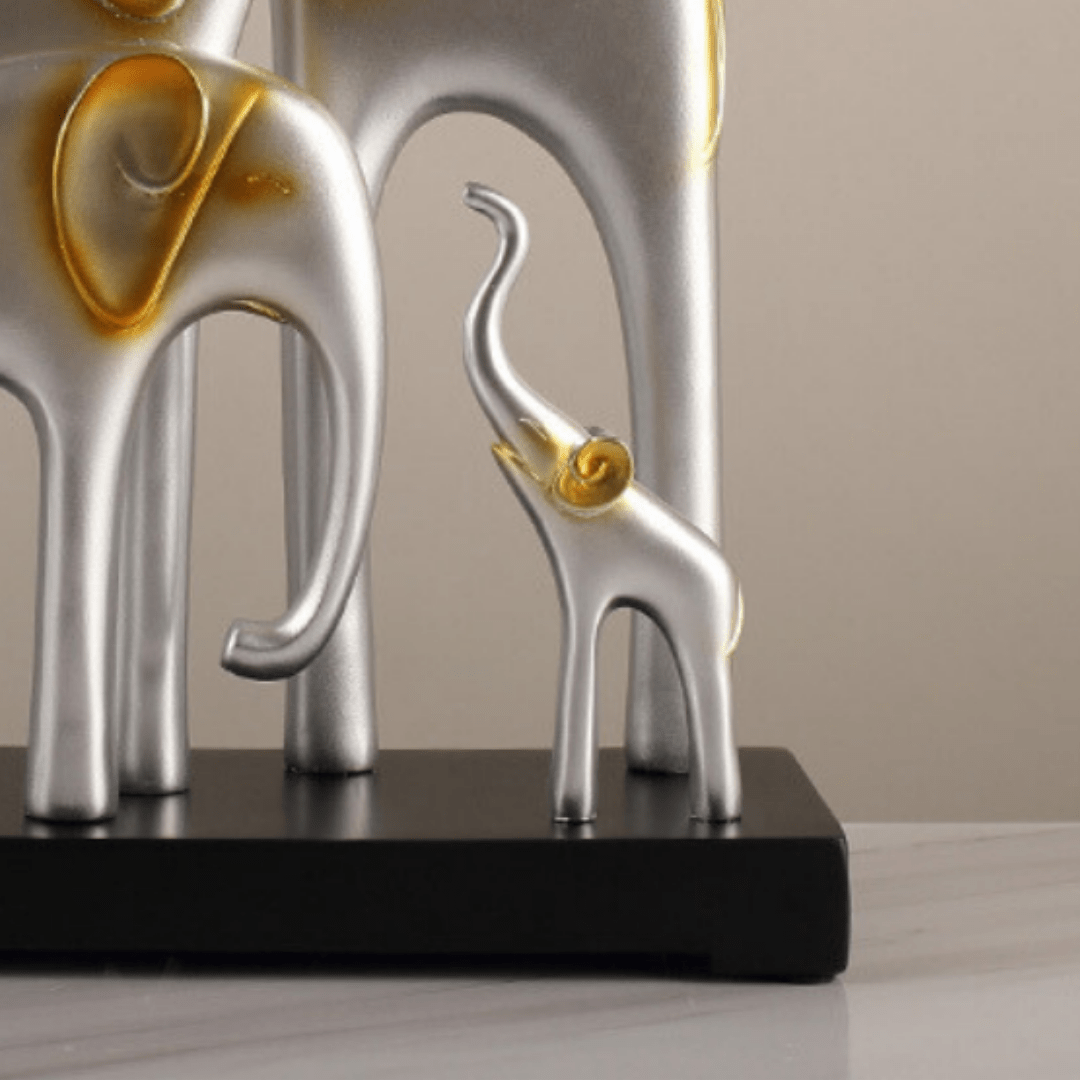 Elephant Family Showpiece | Silver - The Golden Theory