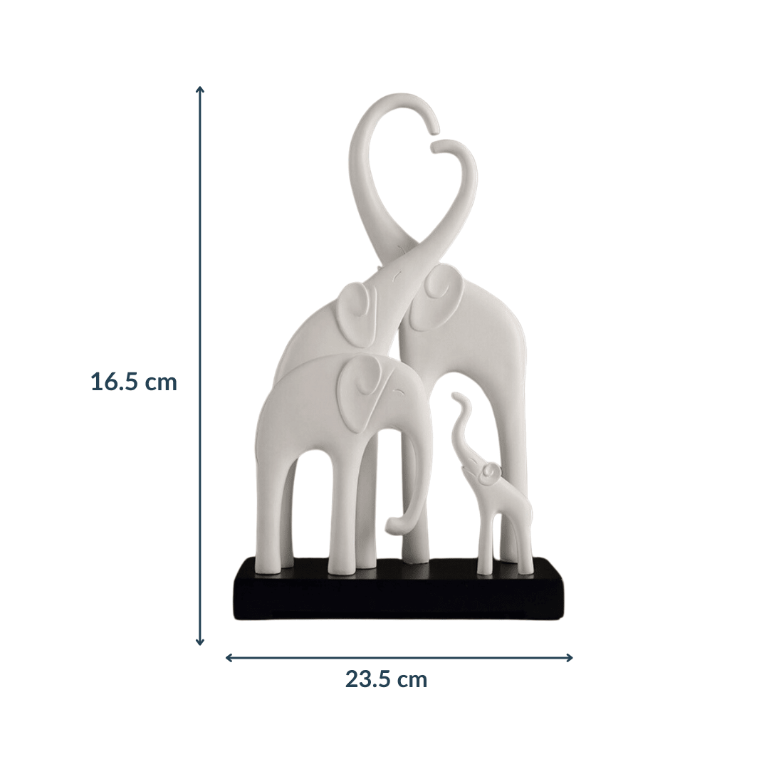 Elephant Family Showpiece | White - The Golden Theory