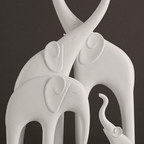 Elephant Family Showpiece | White - The Golden Theory