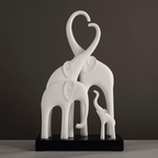 Elephant Family Showpiece | White - The Golden Theory