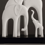 Elephant Family Showpiece | White - The Golden Theory