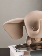 Beige Color Cute Elephant Statue with Tray