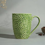 Embossed Green Ceramic Mug - The Golden Theory
