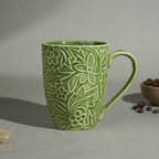 Embossed Green Ceramic Mug - The Golden Theory