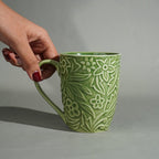 Embossed Green Ceramic Mug - The Golden Theory