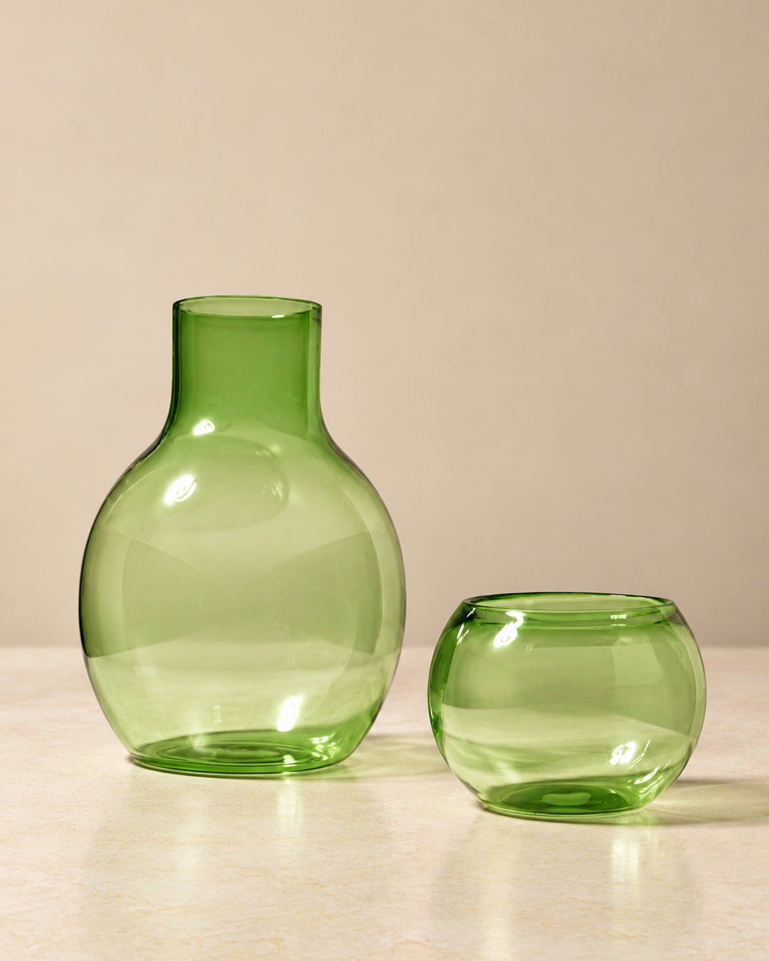 Emerald Green Glass Carafe - The Golden Theory