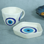 Evil Eye Ceramic Cup and Saucer - The Golden Theory