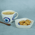 Evil Eye Ceramic Cup and Saucer - The Golden Theory