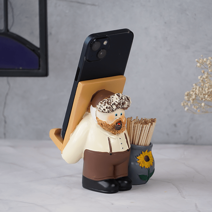 Farmer Figurine Mobile Stand - The Golden Theory