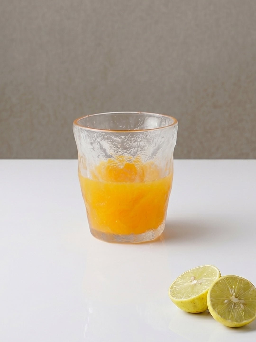 Frosted Clear Glasses with Amber Rim - Set of 6 - The Golden Theory