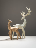Geometric Deer Figurine Set - The Golden Theory