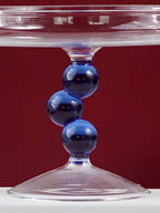 Glass Jewelry Holder with Blue Orb Stem - The Golden Theory
