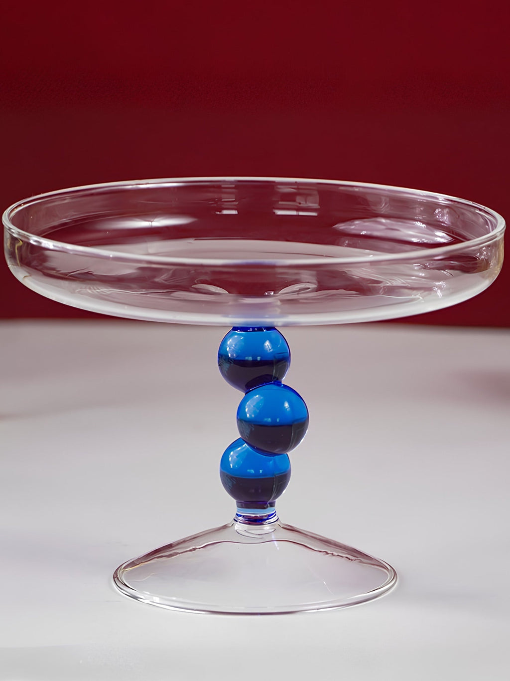 Glass Jewelry Holder with Blue Orb Stem - The Golden Theory