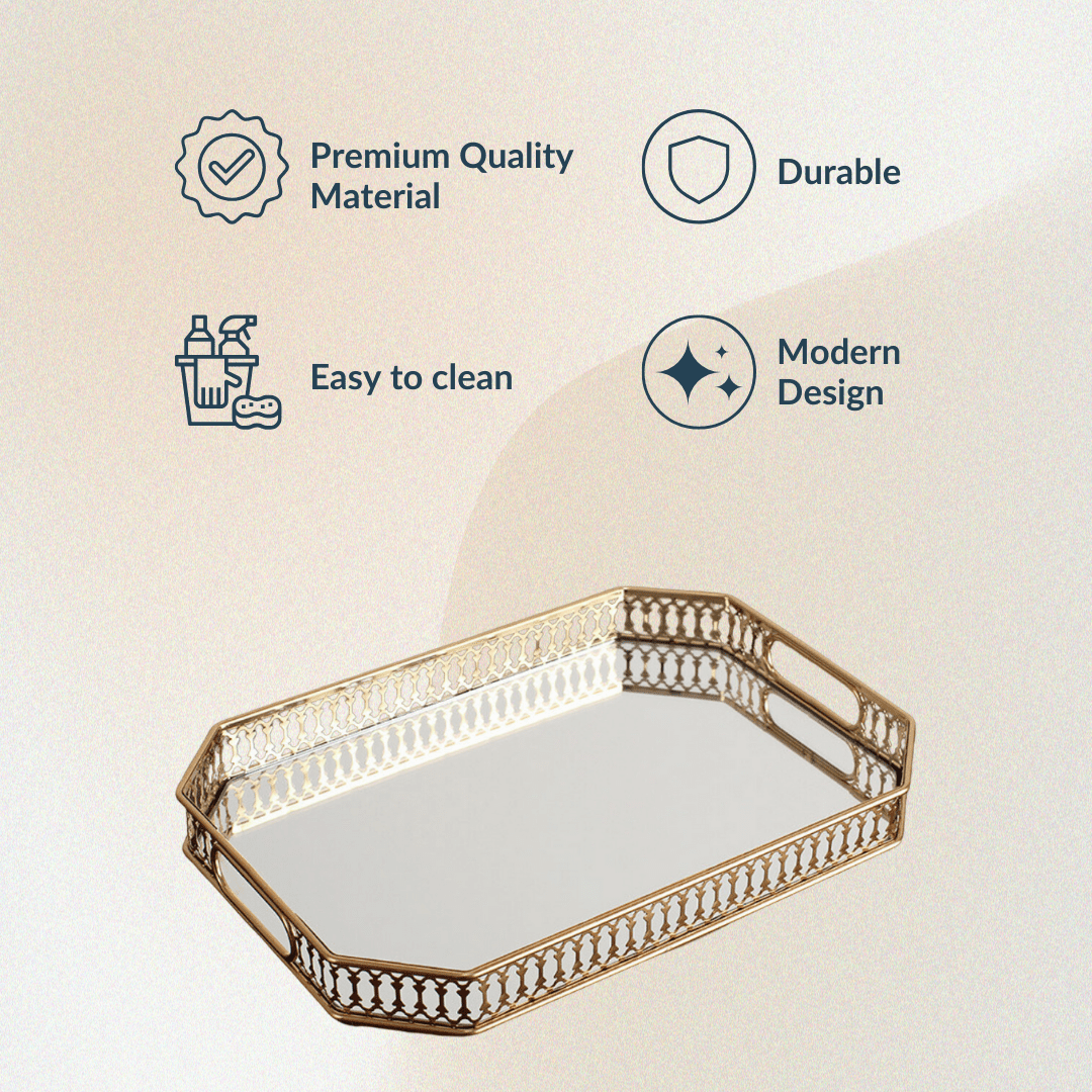 Glass Reflection Tray - Large - The Golden Theory
