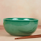 Glossy Finish Green Ceramic Serving Bowl - The Golden Theory