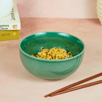 Glossy Finish Green Ceramic Serving Bowl - The Golden Theory