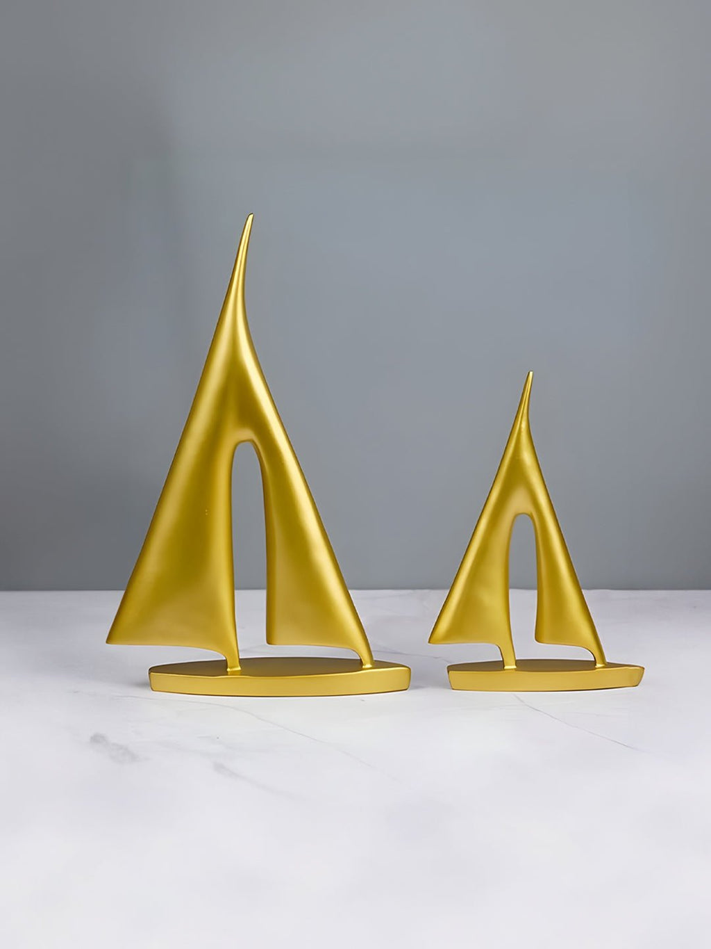 Gold Abstract Sailboat Sculptures - The Golden Theory